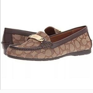 Coach Tan and Brown Signature Loafers